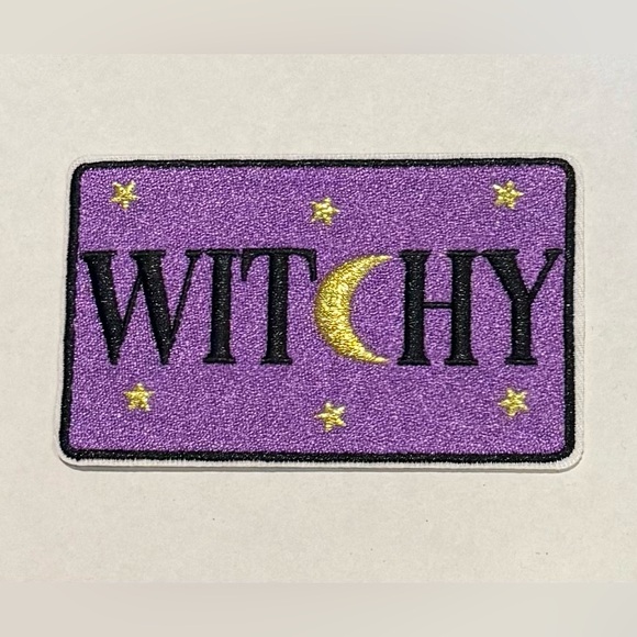 Other - WITCHY Embroidered Patch – Purple Moon Star Witchcore Iron-On Badge